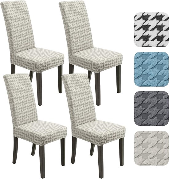 6x Universele Stoelhoes Jacquard Vlechtwerk - Crème