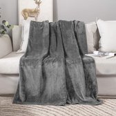 Zachte en Warme Fleece Deken voor Bank, Bed en Kantoor 150 x 200 cm Donkergrijs