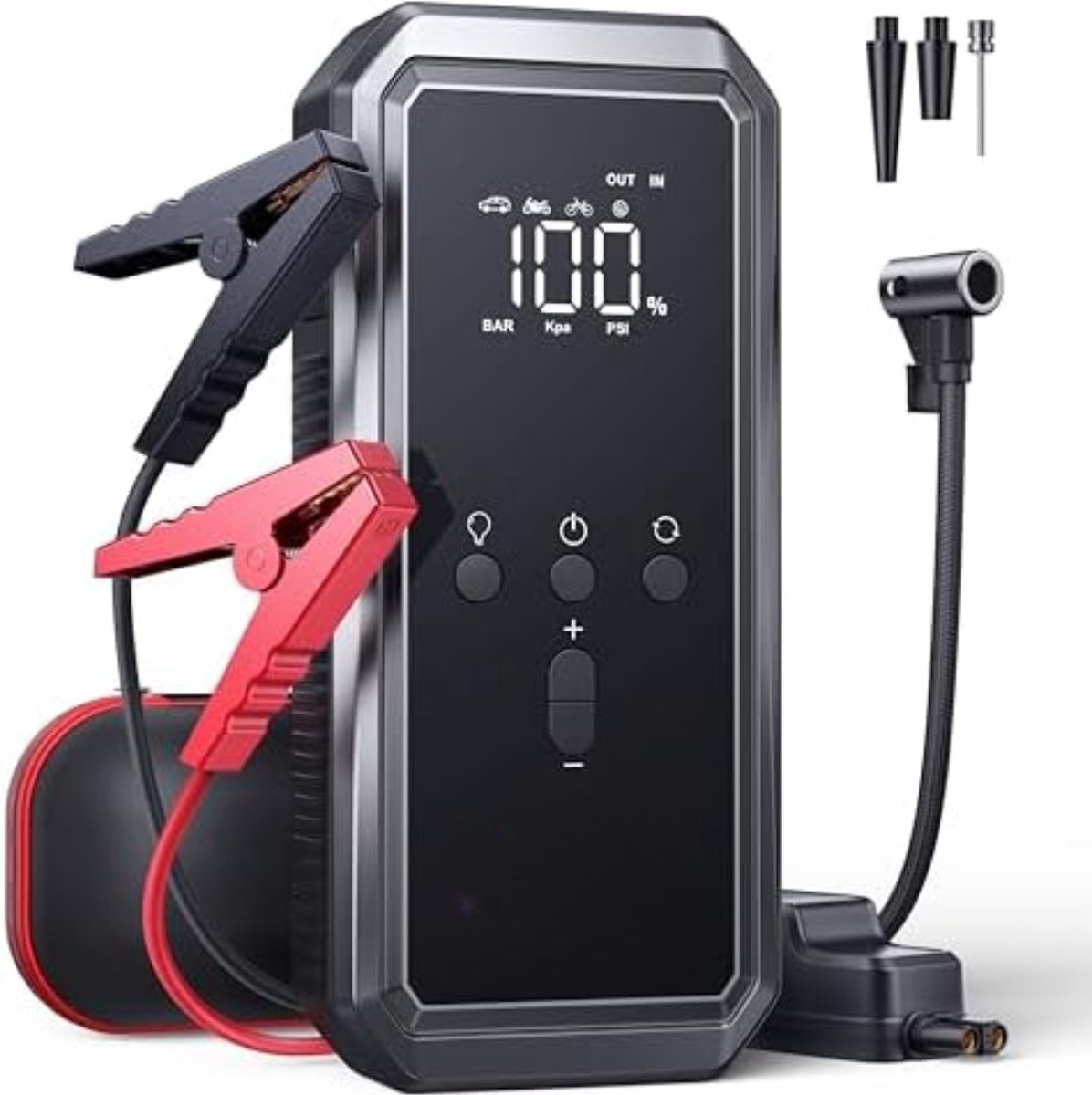 Lexium Jumpstarter Voor Auto - Starthulp - Starthulp Voor Auto - Jumpstarter Powerbank - Jumpstarter Met Compressor