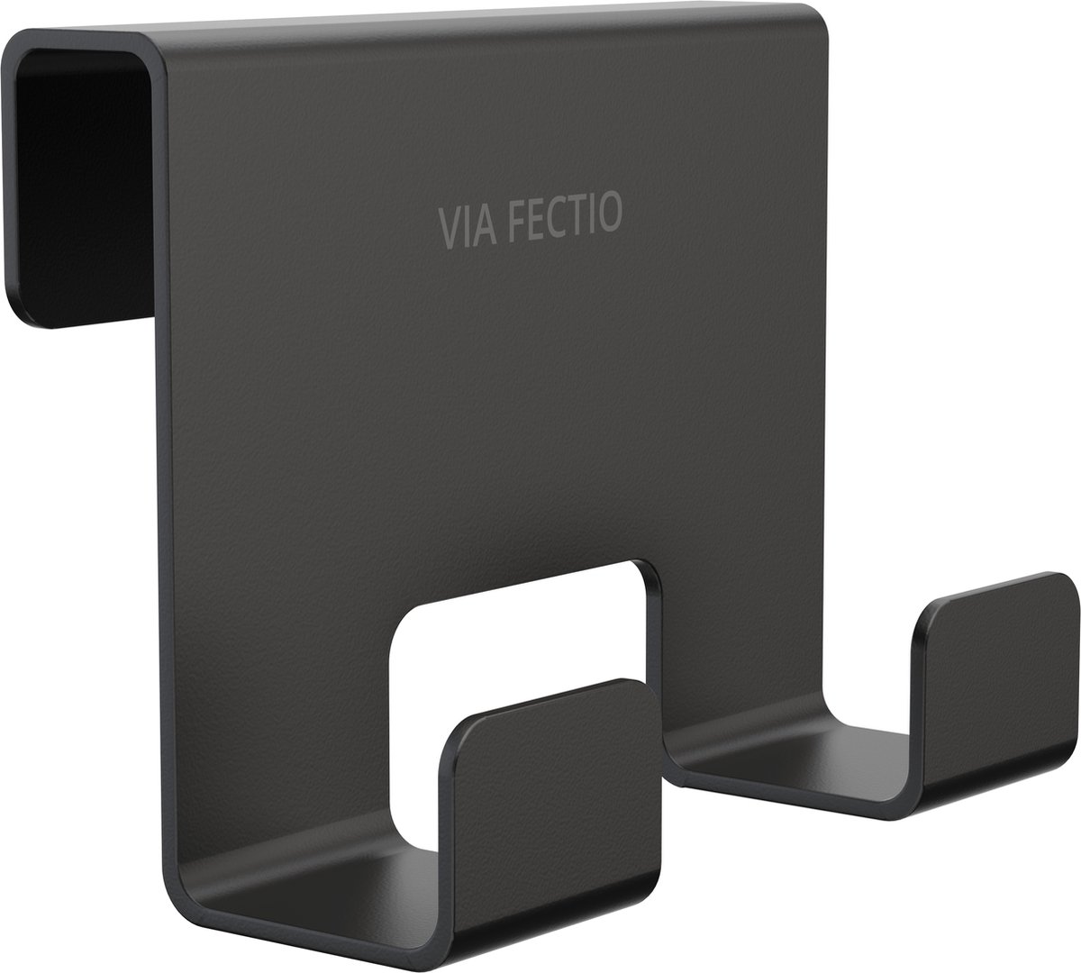 Via Fectio® Douchehaak - Douchehanger - Douchewand Haak - Glaspaneel dikte 6-8 mm - RVS - Zwart