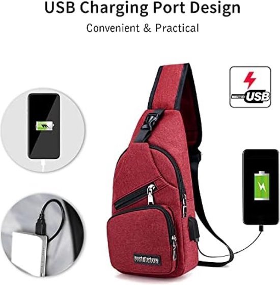 FANDARE Ultralight Sling Bag Outdoor Wandelen Dagrugzak Borst Schouder Crossbody Heuptas voor Mannen Vrouwen Reizen Fiets Sport Gym Kleine Rugzak, Blauw B, L