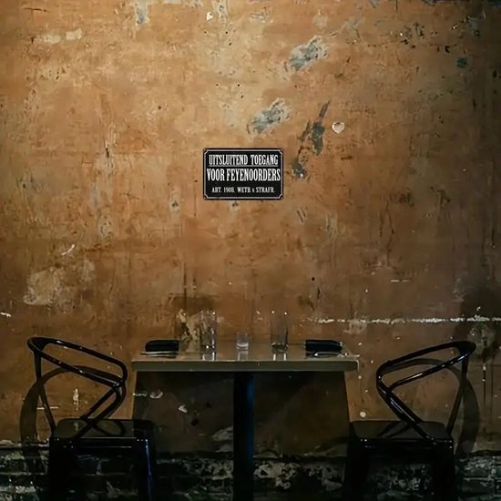 Décoration murale Feyenoord - Accès uniquement pour les commandes Feyenoord - Panneau de grotte en métal - Rotterdam