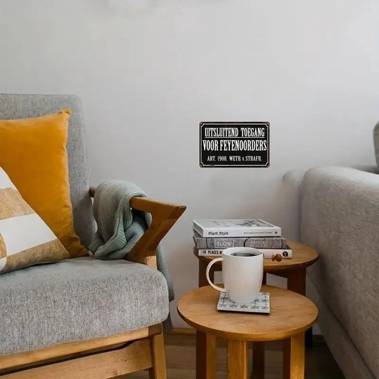 Décoration murale Feyenoord - Accès uniquement pour les commandes Feyenoord - Panneau de grotte en métal - Rotterdam