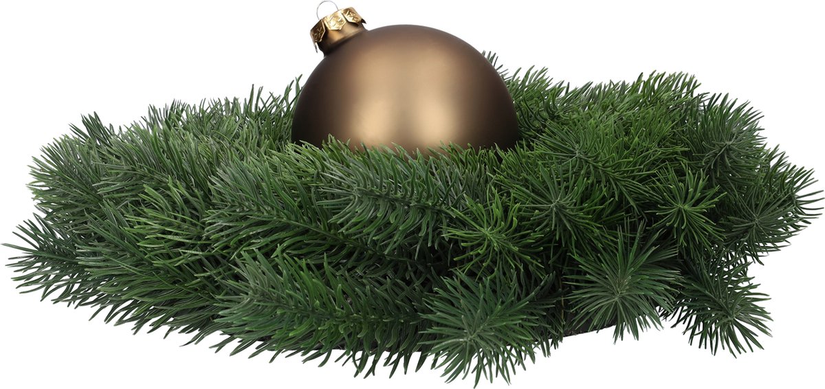 Glazen kerstballen - Set van 4 stuks/100mm - Luxe kerst decoratie - Sfeervolle kerstversiering voor in de kerstboom - Glas - Eucalyptus - Mat Grijs/Bruin – foto 5