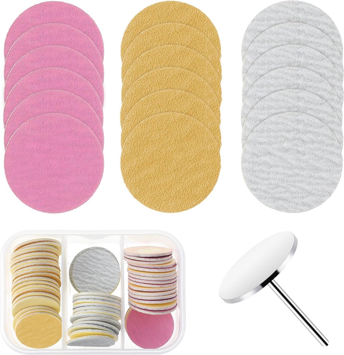 Schuurpapierschijven en nagelboor set voor pedicure en manicure
