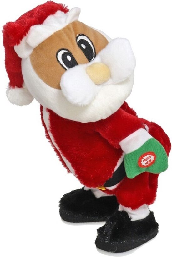 Retro Beeldverhaal De Dansende Kerstman Vector Illustratie