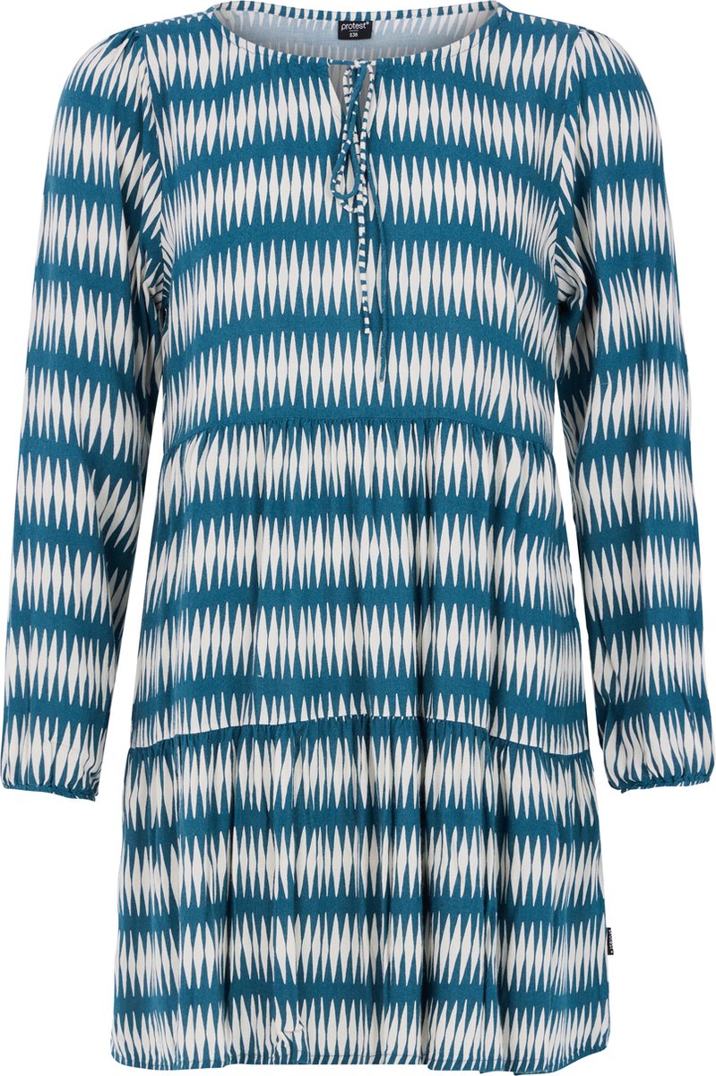 Protest Prtjess – A-lijn jurk Dames – Lange mouwen – Zomerjurk – Mini jurk Raku Blue