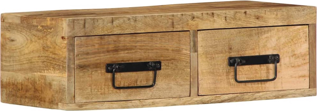 vidaXL Tv-meubel - wandmontage - 60x30x19 - cm - massief - ruw - mangohout Bruin