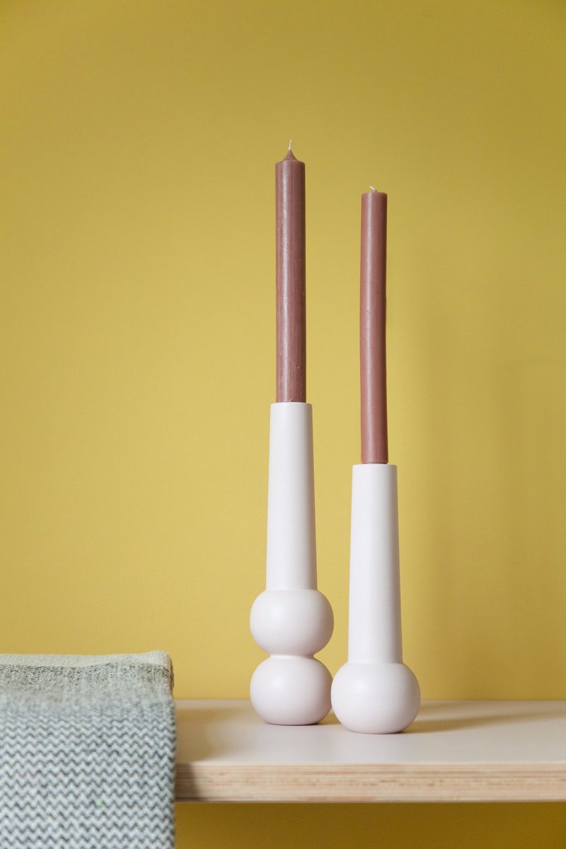 Candleholder cone high - Rose