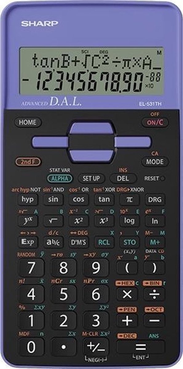 Sharp EL-531TH calculator Pocket Wetenschappelijke rekenmachine Zwart, Violet