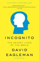 Boek "Incognito: The Secret Lives of the Brain" van David Eagleman met een gele kaft en een blauwe afbeelding van een hoofd.