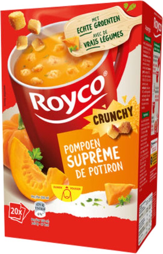 Soep royco pompoen supreme met croutons 20 zakjes | Doos a 20 zak