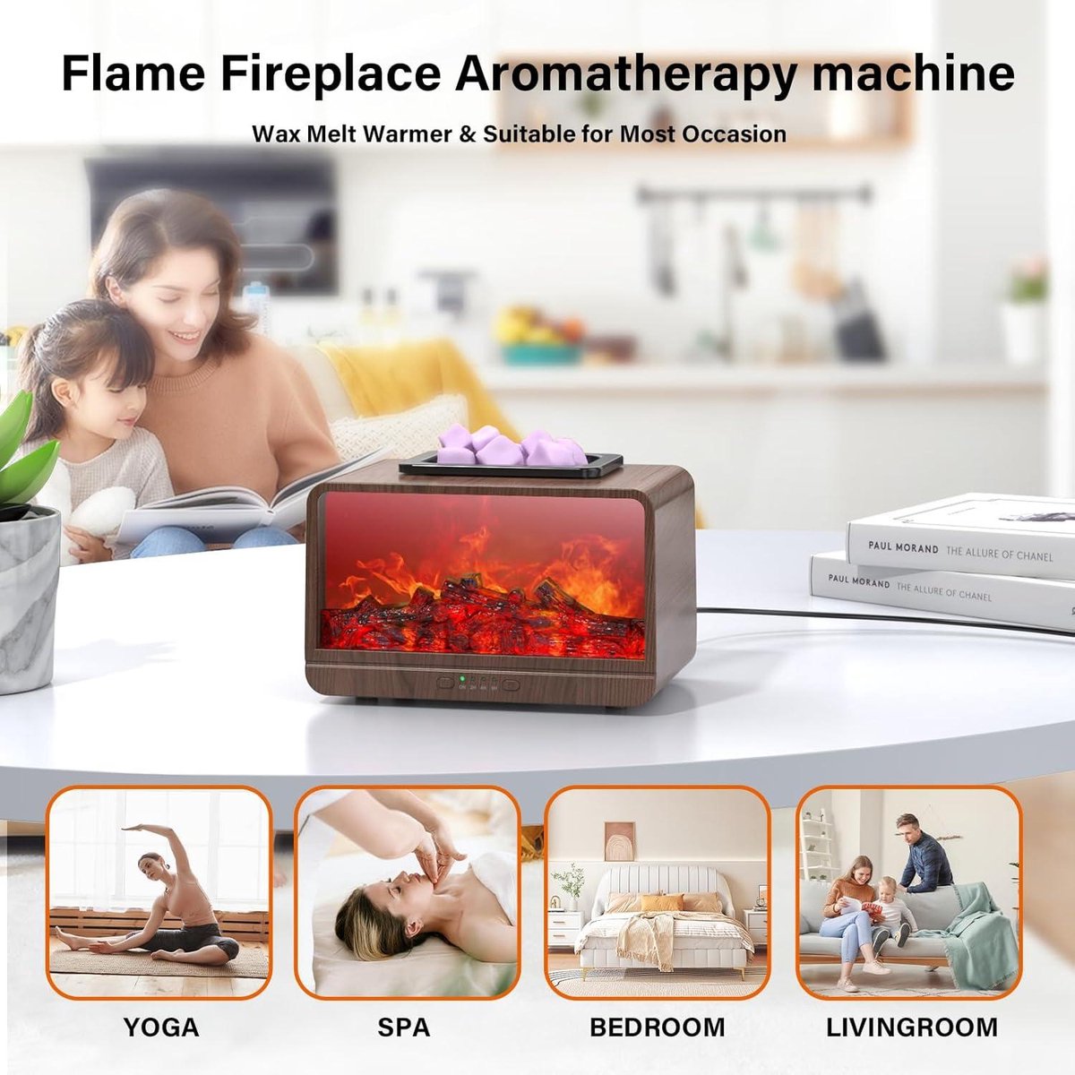 Nevolis Wax Melt Burner Electric Wax Burner Flame Heater Easter Night Light Gift Mother's Day Aromatherapy Diffuser Yoga-SPA-Office-Bedroom Decorate Aromatherapy Set-No Wax .