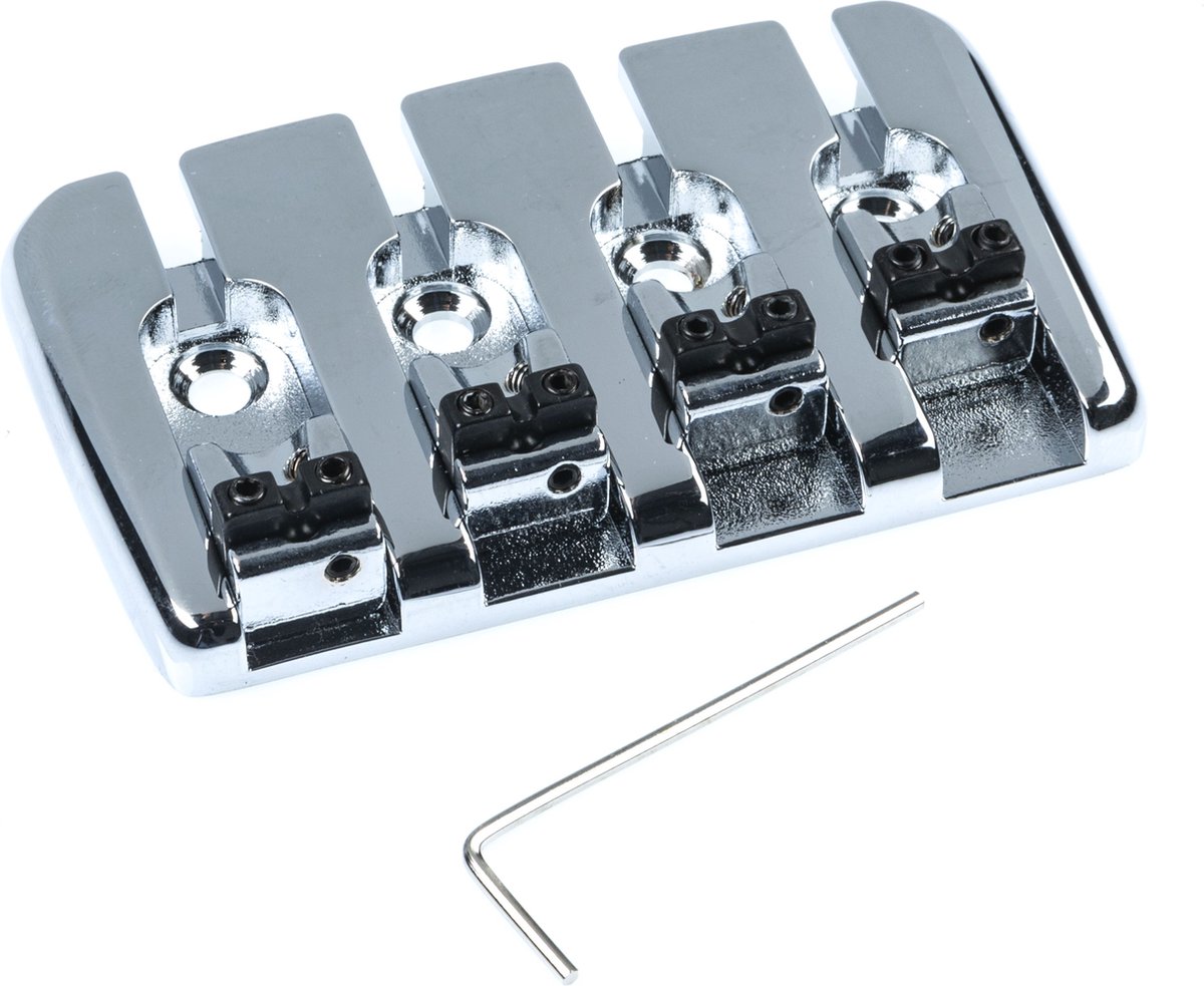 WSC Partsland BS41 4-String Bass Bridge Chrome - Basgitaaronderdeel