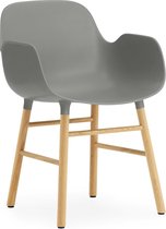 Normann Copenhagen Form Chair - Stoel - Grijs met eiken onderstel