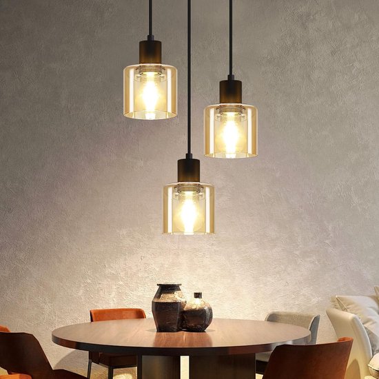 Hanglamp Eettafel Vintage Retro Industri le Hanglamp 3 Lampen hanglamp-eettafel-vintage-retro-industri-le-hanglamp-3-lampen
