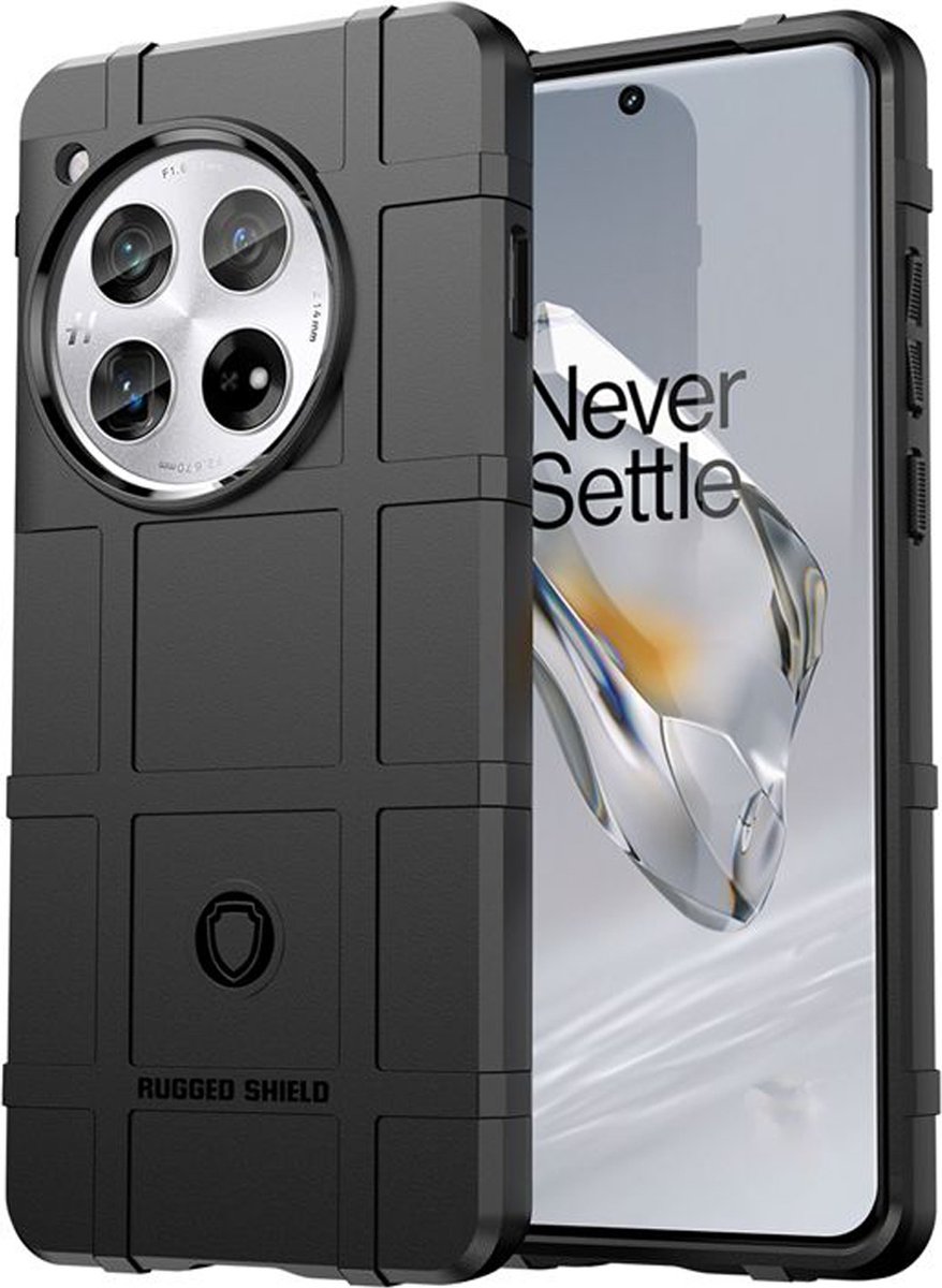 MobyDefend Hoesje - Geschikt voor OnePlus 12 - Rugged Shield TPU Backcover - Zwart