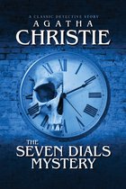 De omslag van Agatha Christie's "The Seven Dials Mystery" toont een klok waarbij de linkerhelft van het gezicht is vervangen door een schedel.