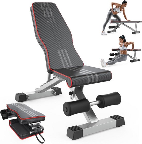 Viking Choice Fitness bank - Trainingsbank - verstelbaar - zwart-rood