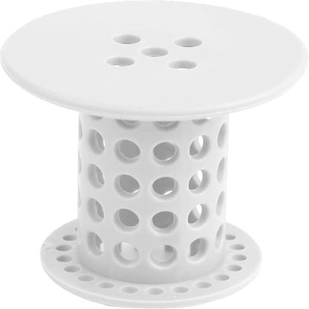 Goedkoopste Afvoerhaarvanger - badkuip - gootsteen - afvoerbeschermer - zeef - valblokkeerstopper - 55 tot 45 cm - wit