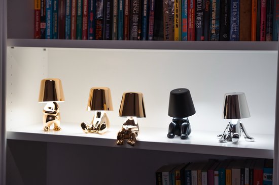 Luxus Lampe de table sans fil rechargeable Bins Brother - Or - Set de 5 - Lampe de table décorative - Lampe de nuit - Lampe de table de chambre - Lampe de bureau - LED - Tactile - Intensité variable - Sans fil - Fonctionne sur piles