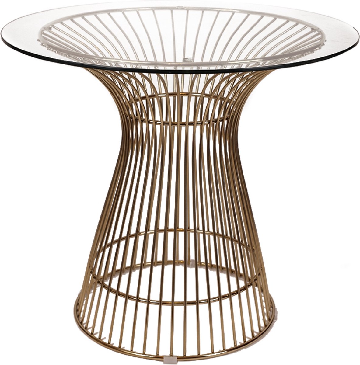 OHNO - Baltimore Bijzettafel/ Salontafel - Goud, Glas - Metaal onderstel