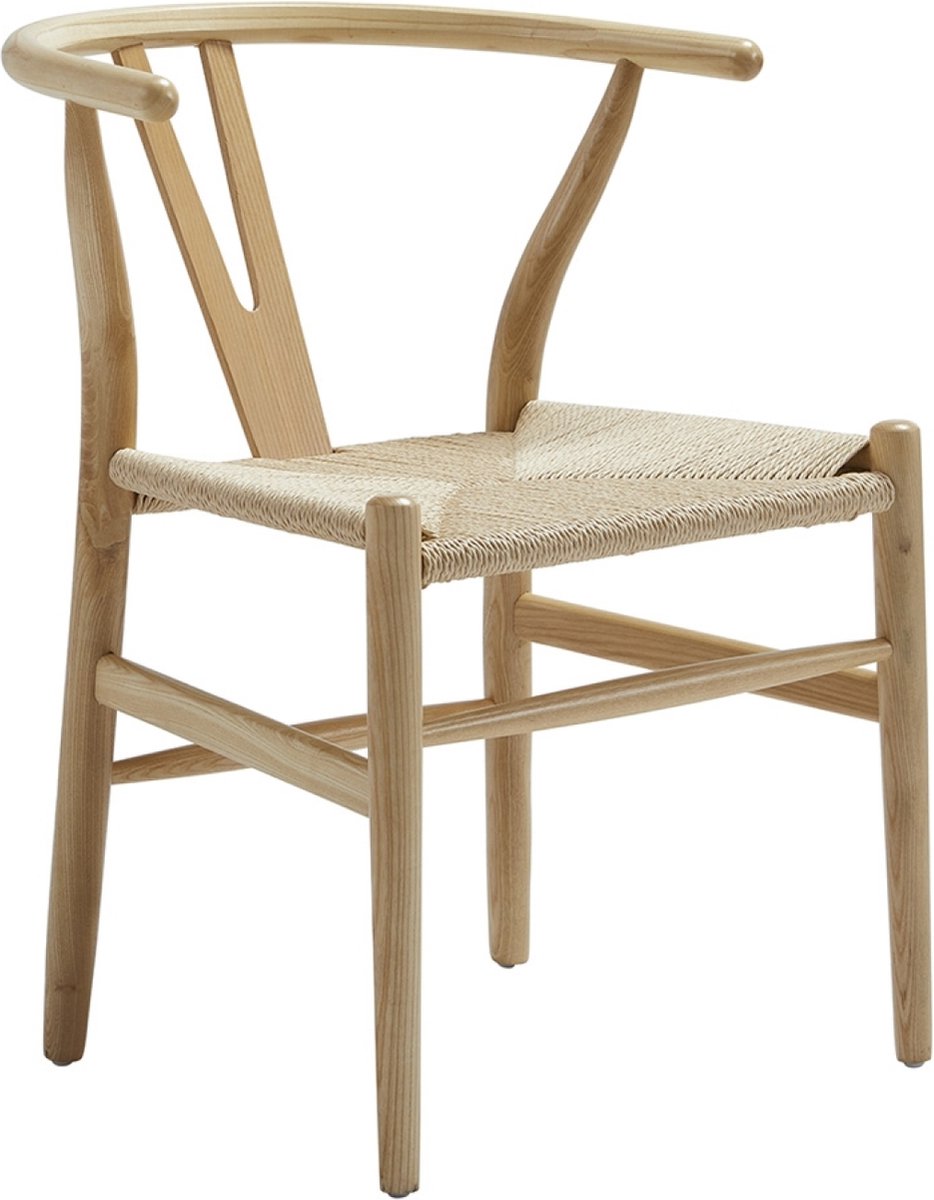 OHNO - Turku - Rotan Stoel - Naturel - Hout - Geweven ziting