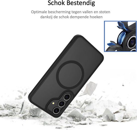 Coque adaptée pour Samsung Galaxy S24 Ultra Magsafe - Coque Antichoc - Zwart Mat