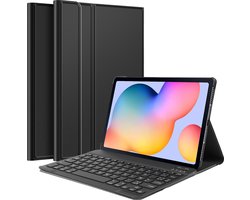 Cazy tablet Hoes met Toetsenbord geschikt voor Samsung Galaxy Tab S6 Lite - AZERTY Bluetooth Keyboard Case - Zwart