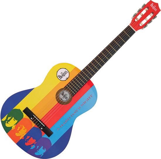 The Beatles Junior Acoustic Guitar - Hard Day's Night - Guitar Child - Acoustique - Rouge