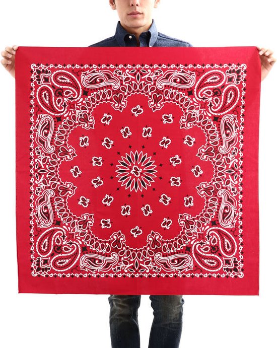 Bandana - Hoofddoek - Boeren Zakdoek - Mondbescherming - Sjaal - Hoofdband Classic Paisley - Accessoires - 55x55cm - LOUZIR — afbeelding 5