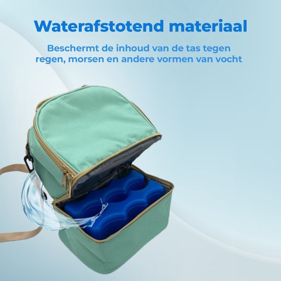 Joyful Parenting Kolftas met koelelementen - 2 Compartimenten - Moedermelk Koeltas - Kolf Tas - Kraamcadeau van Joyful Parenting — afbeelding 3