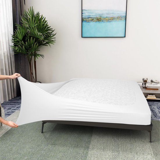 La'Moussawi ® Housse de sommier tapissier élégante et élastique pour Lits Queen-Size xl