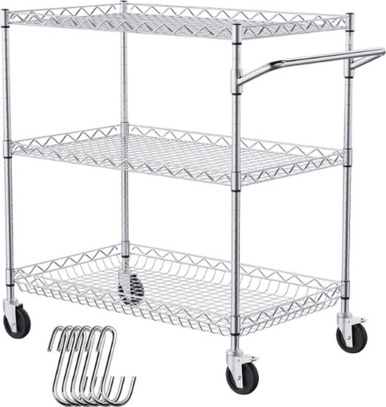 Tendance Keuken/badkamer trolley 3 laags - 43 x 31 x 79cm - wit | Leen