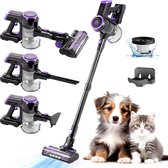 AG Steelstofzuiger Draadloos Deep Purple - Stofzuiger Zonder Zak - Geschikt voor Dierenharen- Krachtig -Kruimeldief- Draadloze Stofzuigers - Steelstofzuigers - Kruimelzuiger - Compact & Licht