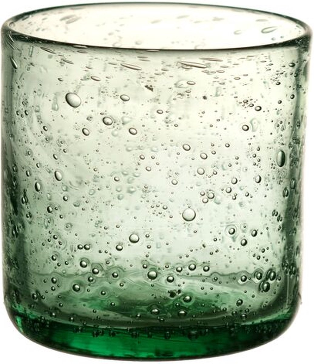 Pomax VICO - waterglas - glas - DIA 8 x H 8,2 cm - licht groen set van 2