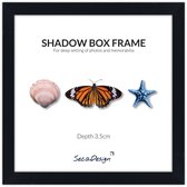 SecaDesign Fotolijst met diepte - 20x20 cm - Zwart - 3d lijst