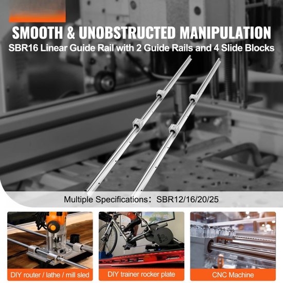 2 stuks LML12H lineaire geleiderail rail LML12H 400mm lengte MGN12H
