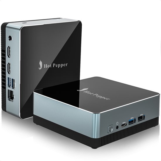 Hot Pepper Chili RM20 Plus Mini PC - 512 GB SSD - Windows 11 - Dual 4K Display - 16 GB RAM - inclusief Muurbevestiging
