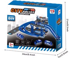 Politiebureau Speelset 19-delig - Bouwen en Spelen - Politie Speelgoed - Kinderspeelgoed - Politie Auto's en Bureau - Kerstcadeau - Cadeau voor Kerst en Sinterklaas - A1.2