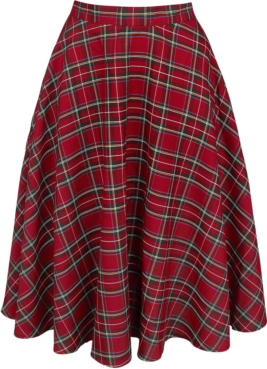 Hell Bunny Irvine Dames Midirok - rood - 4XL