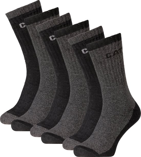 Chaussettes Thermo CAT pour hommes, Zwart/ Grijs , 6 paires - Taille 46-50