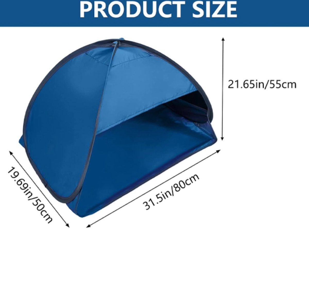 Pop-Up Tent - Baby Speeltent - Windscherm - Draagbaar - Mini Hoofdtent - Hond Kat Camping Tent - Snel Op Te Zetten - Waterdicht - Lichtgewicht - Voor Anti-Uv Winddicht Gezicht Hoofdschaduwbescherming Tent - 80x50x55 Cm - Blauw - 1 Stuk — cadeau in Spellen & Speelgoed - foto 7