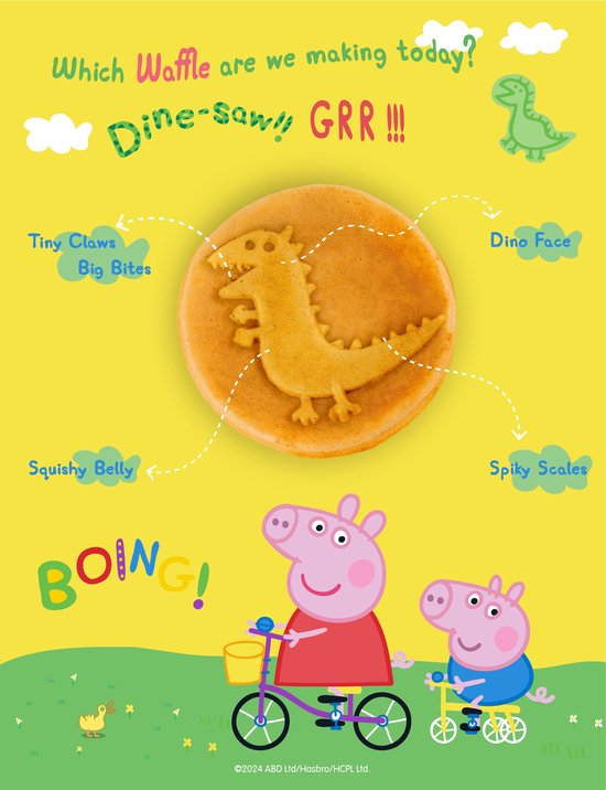 Bestron Wafelijzer - APP500G - 550W - Peppa Pig mini wafel - George - Groen — afbeelding 5