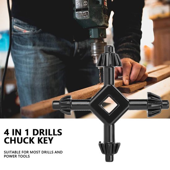 cigemay Boorhoudersleutel, 4-in-1, boormachines van staal, multifunctioneel, boorhoudersleutel, aanpassingsgereedschap, 6,5 x 3,5 cm, voor het aandraaien en losmaken van de boorhouder