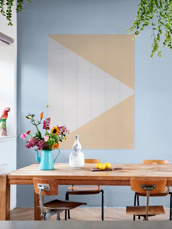 IXXI Color blocking - Gris Beige, Allon Dery - 80 x 100 cm - Support d'accrochage gratuit - Grande Décoration murale et posters - Graphisme, Abstrait,