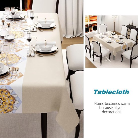 Encasa Homes Plain Colour Katoenen Oxford Tafelkleed voor 6 tot 8 zitplaatsen Grote eettafel - 142 x 230 cm, Scotch Blue - Katoenen Canvas Stof, Wasbaar, Rechthoekig voor Home & Restaurant Encasa Homes Plain Colour Katoenen Oxford Tafelkleed voor 6 tot 8 zitplaatsen Grote eettafel - 142 x 230 cm, Scotch Blue - Katoenen Canvas Stof, Wasbaar, Rechthoekig voor Home & Restaurant