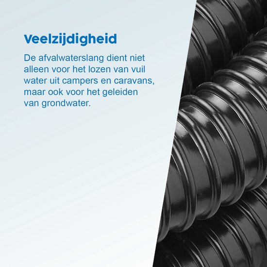 ProPlus Afvalwaterslang - 2.5 m - Afwatering - Temperatuurbestendig - Flexibel en Uittrekbaar - ø 32 mm - Voor het Geleiden van Afvalwater vanuit caravans/campers, vijvers en zwembaden - Afvoerkanaal - Zwart van ProPlus — afbeelding 3