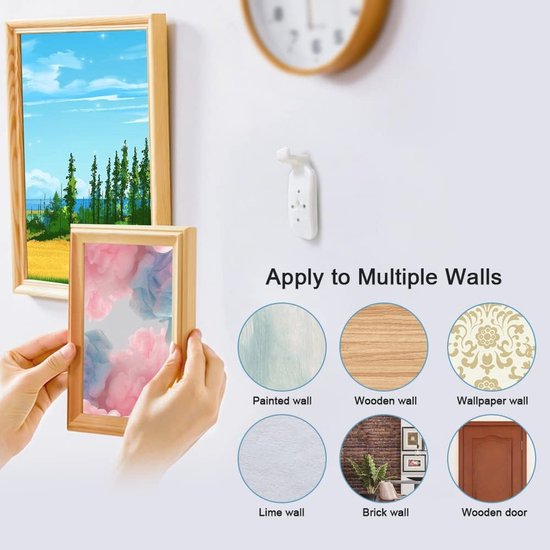 20 stuks wit schilderij fotolijst haak plastic onzichtbare muurhaken mount foto foto nagel haak hanger spiegel hangende hangers ( Color : 1