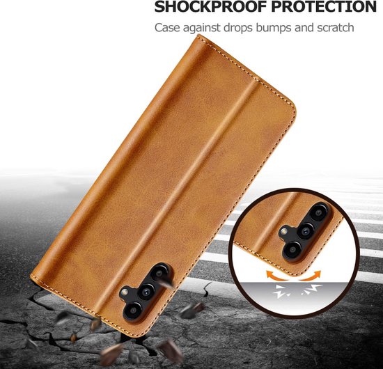LC.IMEEKE Hoesje - Geschikt voor Samsung Galaxy A15 Hoesje - LC.IMEEKE Luxe Book Case - Bruin